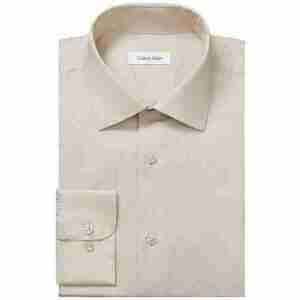 Calvin Klein Dress Shirt Slim Fit Herringbone Stretch